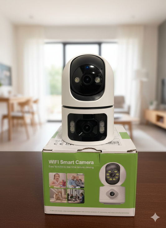 🔐 Cámara de Vigilancia Exterior Doble Lente – Seguridad Total con Tecnología Inteligente